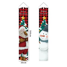 Christmas Banner Couplets Christmas Porch Decoration Party Decoration Supplies Flag with A Pole