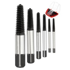 TPZORJX 6-Piece Professional Screw Extractor Set, Left-Handed Screw Extractor Set, with Various Models of Screw Extractor, Screw Extractor Kit for Damaged Screws and Pipes