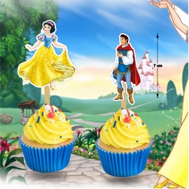Snow Whte and the Sven Dwafs Cupcake Topper – Fairytale Dessert Decorations for Princess-Themed Parties and Magical Celebrations