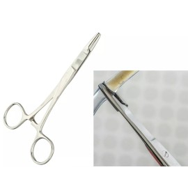 Sona Enterprises 5-1/2" Stainless Steel Straight Olsen Hegar Needle Holder With Fishing Forceps