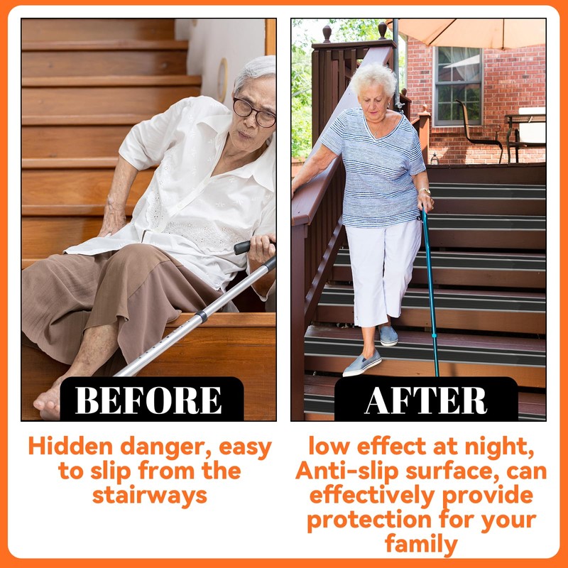 [Glow in The Dark] Stair Edge Trim Protector, Rubber Anti-Slip