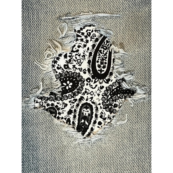 Perfect Paisley Peek-A-Boo Iron On Patches by HoleyPatches (Black &