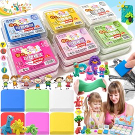 Benaton Pack of 12 Kneading Erasers, Mixed Discolouration Kneadable Erasers, Colourful Classic Kneading Erasers, Child Kneadable Eraser, Art Kneading Rubber Eraser with Transparent Case (6 Colours)