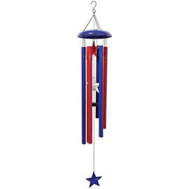 Sunset Vista Designs 94484 Outdoor Americana Metal Wind Chime, Multicolor, 6.5" x 6.5" x 48"