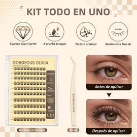 100 Piezas Set de Pinzas Para Pestañas Postizas Autoadhesivas,Las Pestañas Postizas Adhesivas no Requieren Pegamento ni Desmaquillante,Solo Hay que Presionarlas, es Sencillo y Rápido, en un Solo Paso,Tiras Adhesivas Invisibles Reutilizables Extensiones de