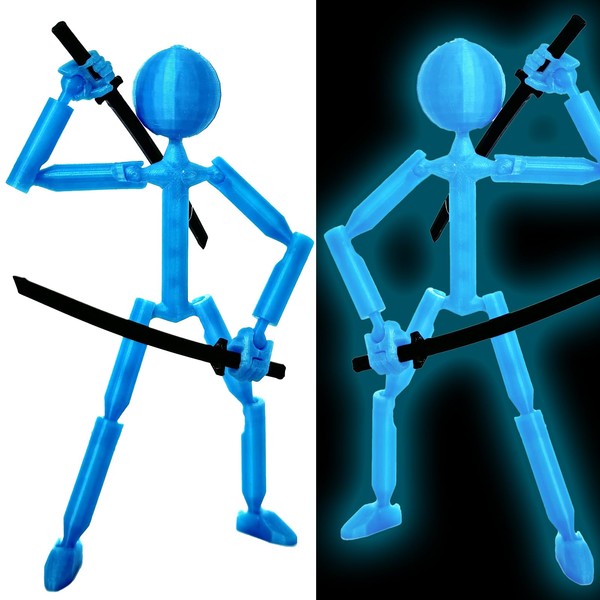 QAONIE 3D Printed 5.67-inch Matchstick Figure, Full Body Mechanical Movable
