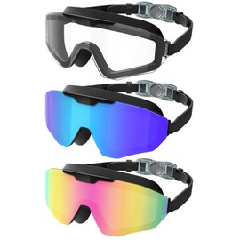 CIFOYA Swim Goggles 3 Pack, Swimming Goggles Wide View No Leaking Anti Fog UV Swim Glasses For Adult Men Women Youth