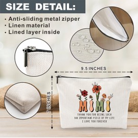 Thank You Gift For Mimi, Cosmetic Bag For Grandma, Floral Make Up Bag For Grandmother, Birthday Gift For Granny Female, Mother's Day Gift, Thank You Gifts, Appreciation Gifts, Women Accessories - B04