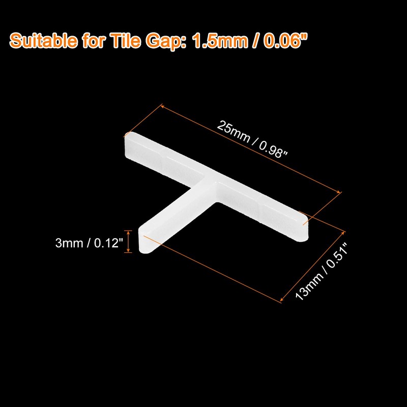 uxcell 800Pcs Wall Floor Tile Plastic T-Shape Spacers Tiling Tools