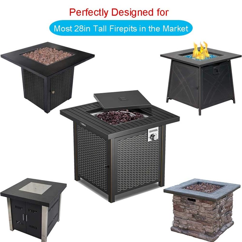 Saking Fire Pit Cover, 28 inch Firepit Covers Square Gas