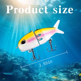 Wshxjzyay 7Pack Mini Glide Bait, Raptor Glide Bait, Swimbait Fishing Lures for Freshwater and Saltwater, Amazing Fishing Gear Gifts for Family