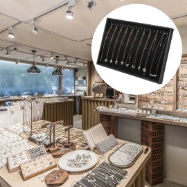 TheSiliconValley Stackable Jewelry Necklace Tray, Velvet Necklace Organizer Showcase Display Case