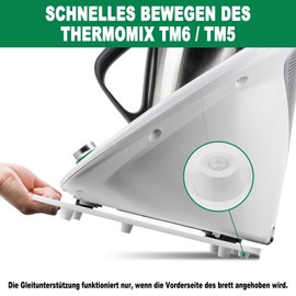 Ticanros Premium Quick Moving Board for Thermomix TM6 TM5 Acrylic Sliding Board for Thermomix Vorwerk Food Processor TM6 Accessories Underlay Board, White