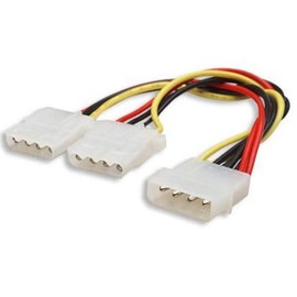 8WARE 5.25' 4 Pins Male to 2X 5.25' 4 Pins Female Internal Power Molex Cable, 20cm