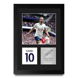 HWC Trading Harry Kane Tottenham Hotspurs Gifts Printed Signed Autograph Picture for Football Fans and Supporters - A4 Portrait Framed