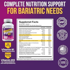 ProCare Health Bariatric Multivitamin with Iron 45mg (90 Easy to Swallow Capsules) - Post Op Bariatric Vitamins for Gastric Bypass Pills for Sleeve Patients, Sustain Recovery & Energy (3 Month Supply)