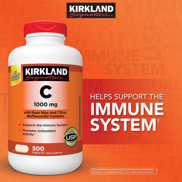 Kirkland Signature Vitamin C 1000mg Antioxidant 500 Tablets Freeshipping