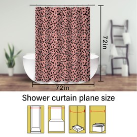 ZTTXL Cortina de ducha con estampado de leopardo (72 x 72 pulgadas), cortina de ducha con estampado de leopardo rosa, juego de cortina de ducha con gancho de baño (L43)
