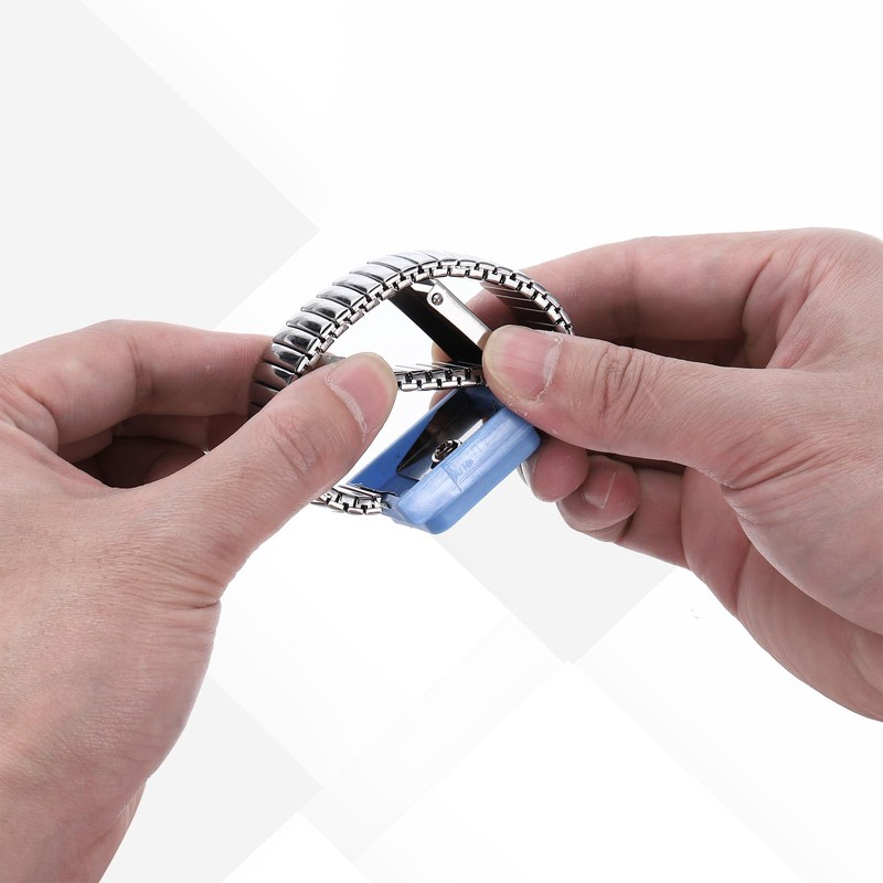 sourcing map 5Pcs Anti Static Wrist Strap Blue 6.7" Perimeter