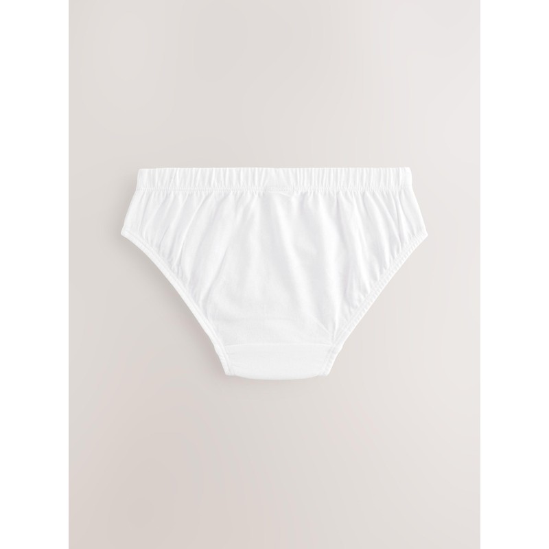 NEXT 100% Cotton Briefs - Pack of 5, White, 3