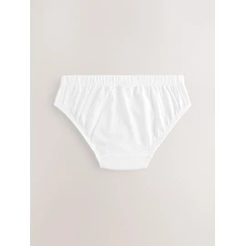 NEXT 100% Cotton Briefs - Pack of 5, White, 3 - 4 years
