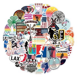 100Pcs Lacrosse Stickers, Sports Stickers and Decals, Vinyl Waterproof Sticker for Water Bottle Laptop Computer Phone, Handy Scrapbook Laptop Stickers for Adults Girls Kids, Gift Stickers