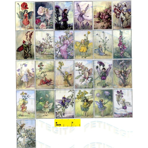 Miniature SUMMER FAIRIES Prints - Dollshouse 1:12 scale