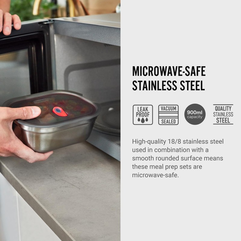 BLACK + BLUM FBSS-BX-M017-EN Microwavable Stainless Steel Lunch Box Multi-Function
