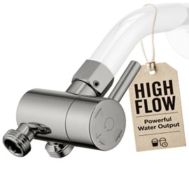 G-Promise - Válvula desviadora de ducha de metal sólido de alto flujo para cabezal de ducha de mano y fijo, adaptador de sistema desviador universal de baño de 1/2 de 3 vías (níquel cepillado)