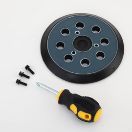 5 inch 8 Hole Hook and Loop Sander Replacement Pad, Universal Orbit Sander Pad with Screwdriver and Set Screws