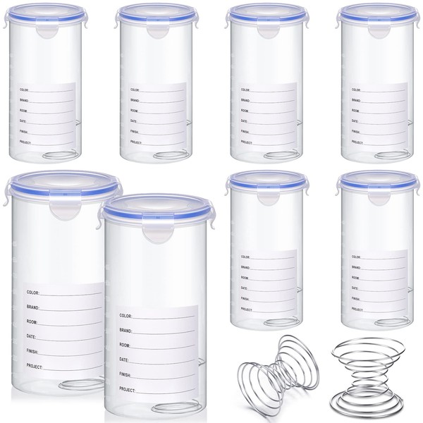 Skylety 8 Sets Plastic Paint Containers with Lids Airtight Paint