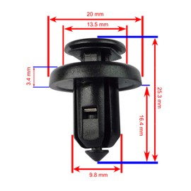 Woodzdon Pack of 50 Bumper Clip Push Type Retainer with Metal Insert Replace 91505S9A003 for Honda Accord Civic CR-V CR-Z Fit Element HR-V Insight Odyssey Pilot Ridgeline MDX RDX Fit 10mm Hole