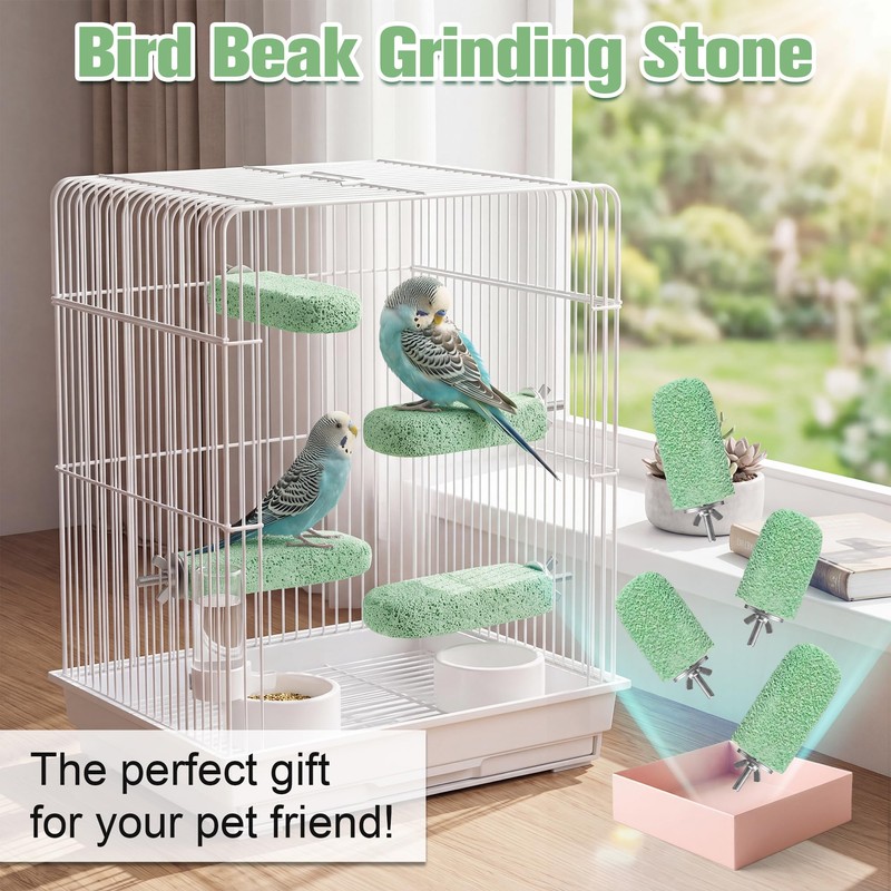 4 Pcs Bird Beak Grinding Stone, Resin Bird Perch Stand,