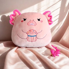 Kawaii Axolotl Plush Pillow - Super Soft Axolotl Hugging Pillow for Kids & Adults, Cute Salamander Stuffed Animal Toy - Great for Christmas, Graduation(Purple, Lollipop)