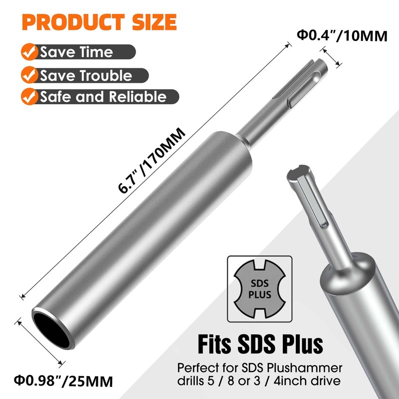 Dolenor Ground Rod Driver for Hammer Drill SDS Plus，Ground Rod