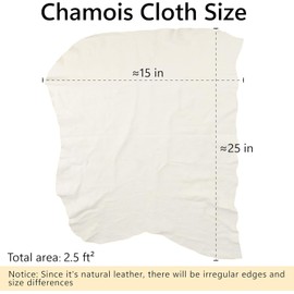 AXOBOG 2 pcs Yellow Chamois Leather Cloth - Soft Shammy for Cars, Rapid Drying, and Mirrors/Windows/Kitchen Use