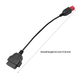 6 Pin to 16 Pin OBD2 Adapter Cable,Euro5 6-pin Connector Motorcycle OBD2 Diagnostic Cable Tool Compatible with Kawasaki Yamaha Suzuki Ducati Honda Enfield 6pin Bike