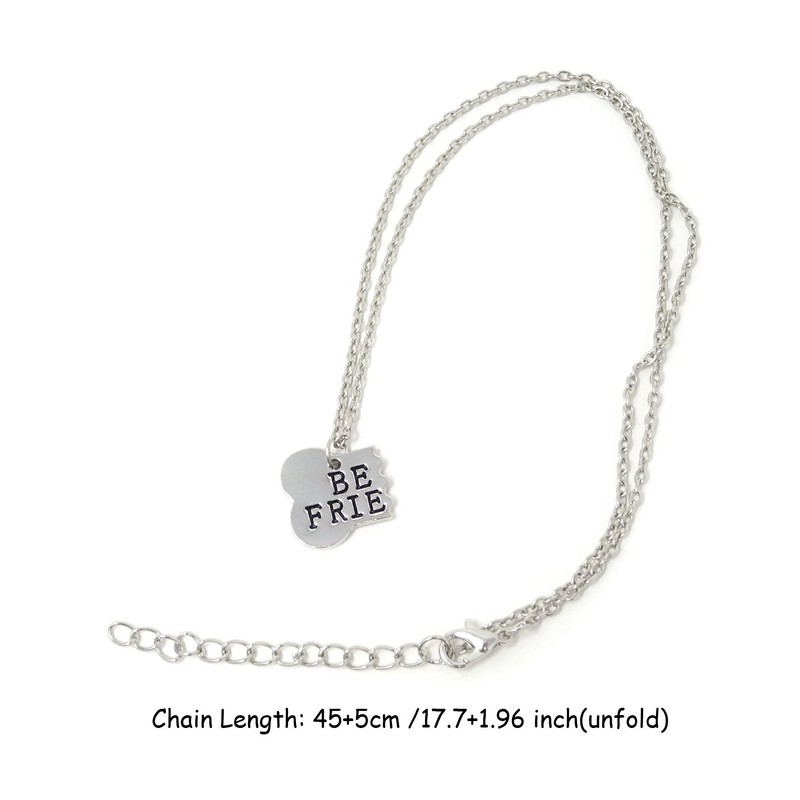 Honbay Silver Dog Bone Shaped Charm Best Friends Necklace and