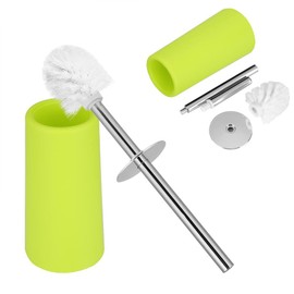 Fdit Cepillo para Inodoro de Acero Inoxidable Cepillo para Inodoro Compacto Fuerte con Base Pesada para Baño(Verde)
