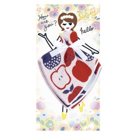Imabari Towel, Handkerchief, Triple Gauze, Gift (Daisy x Red and Blue Apple) (Made in Japan) (Clear Box Type)