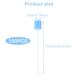 100 Stück Mundpflegestäbchen, Schwamm, Reinigungsschwamm, für tägliche Mundpflege und Haushaltsbedürfnisse von Erwachsenen, Kindern oder Haustieren (blau)