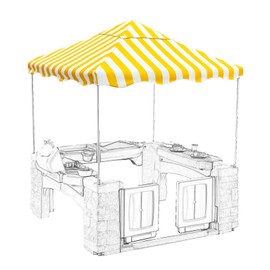 Outdoor Kids Playhouse Replacement Canopy,Replacement Top Cover Suitable for Step2 Playhouse and Other Kids' Playhouse of The Same Size. (Yellow 56" W x 56" D x17 H)