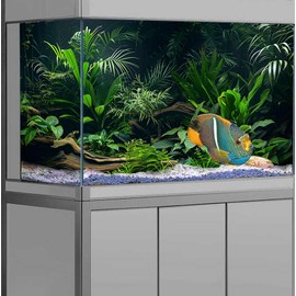 Dizifinn Aquarium Background, Aquatic Plant River Bed & Lake Tropical Undersea Tree Branch Fish Tank Background, 6 EVA Double-Sided Tapes 36x18 inches/90x45