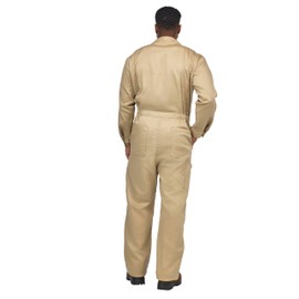 Bulwark FR mens Flame Resistant Cotton/Nylon Comfortouch Deluxe overalls and coveralls workwear apparel, Khaki, 48 Tall US