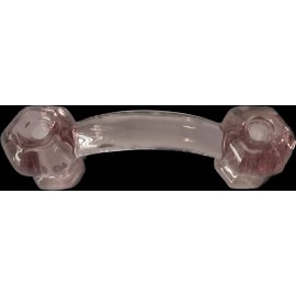 Unbranded Vintage Hexagonal Glass Handles For Cabinets Furniture Drawer 3" Center - Lite Amethyst