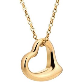 Jude Jewelers Collar de acero inoxidable con forma de corazón para boda, cóctel, fiesta, Metal, Circonia cúbica