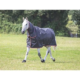 Shires Typhoon 200g 840 Denier Full Neck Combo Horse Turnout Rug 6'0" / 72", Black