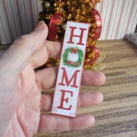 Lorraine Scuderi CHRISTMAS COUNTRY HOME 4" TALL  PORCH SIGN ~ DOLLHOUSE MINIATURE