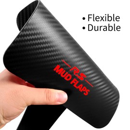 XUKEY Universal Mud Flaps, Front and Rear Deluxe Molded Black Splash Guards, PP+TPO Plastic, 4-Pack Set with Screw Fixings, for Car, Pickup, SUV, Van, Truck(R.S MUD Flaps Logo)