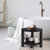 Apolimi HDPE Corner Shower Stool,Shower Bench Seat with Storage Shelf